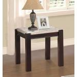 Festus End Table - Marble Top - Dark Cherry